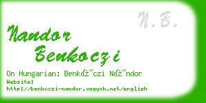 nandor benkoczi business card